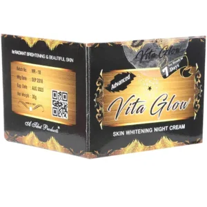 Vita Glow Advanced Skin Whitening Night Cream 30G Front And Back Packaging