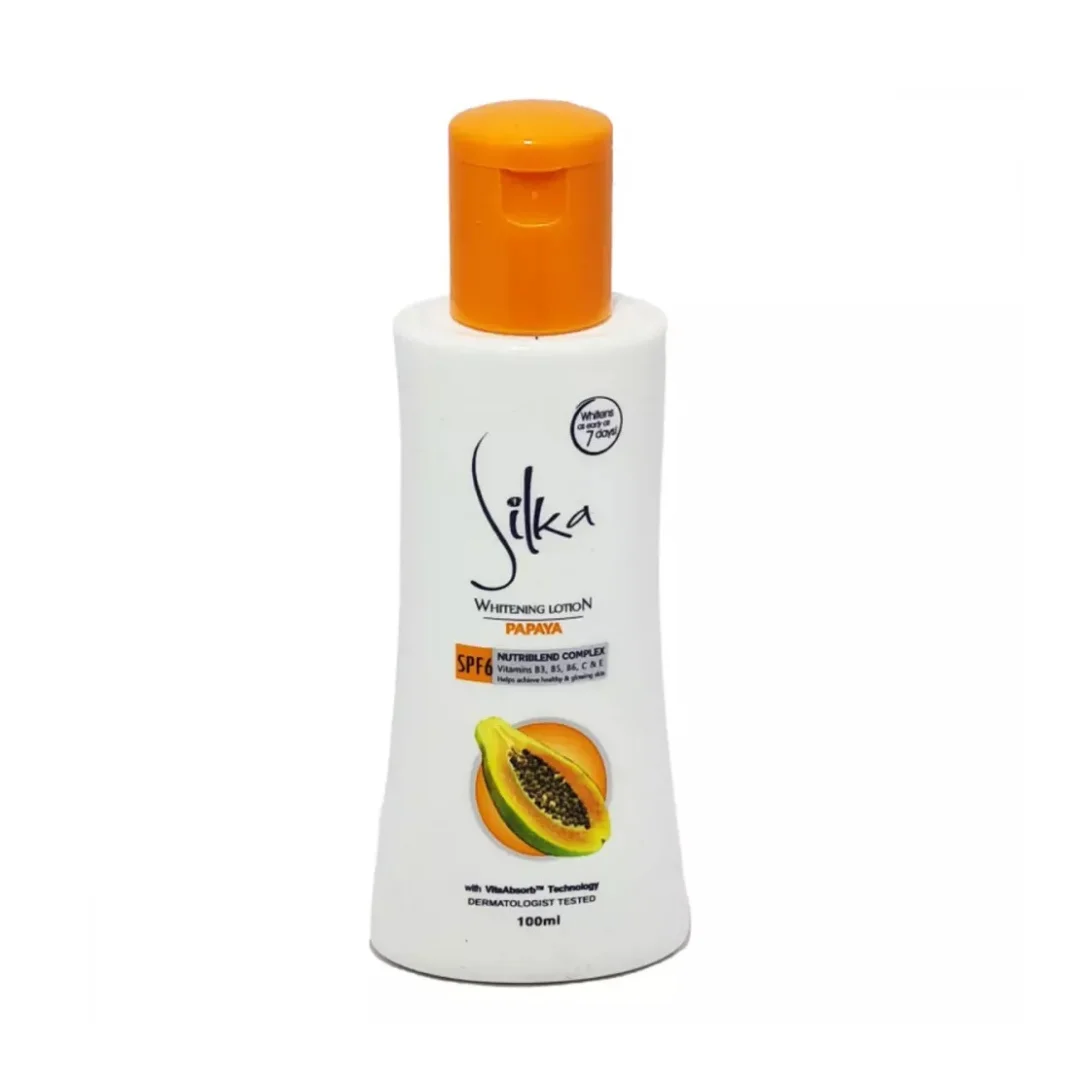 Silka Papaya Whitening Lotion 100Ml With Spf 6 And Papaya Enzyme Front Bottle