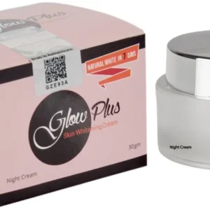 glow plus skin whitening cream night cream with pink packing and white jar