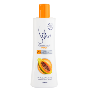 Silka Papaya Whitening Lotion 200ml SPF 6 with Papaya Extract for Brightening and Moisturizing Skin