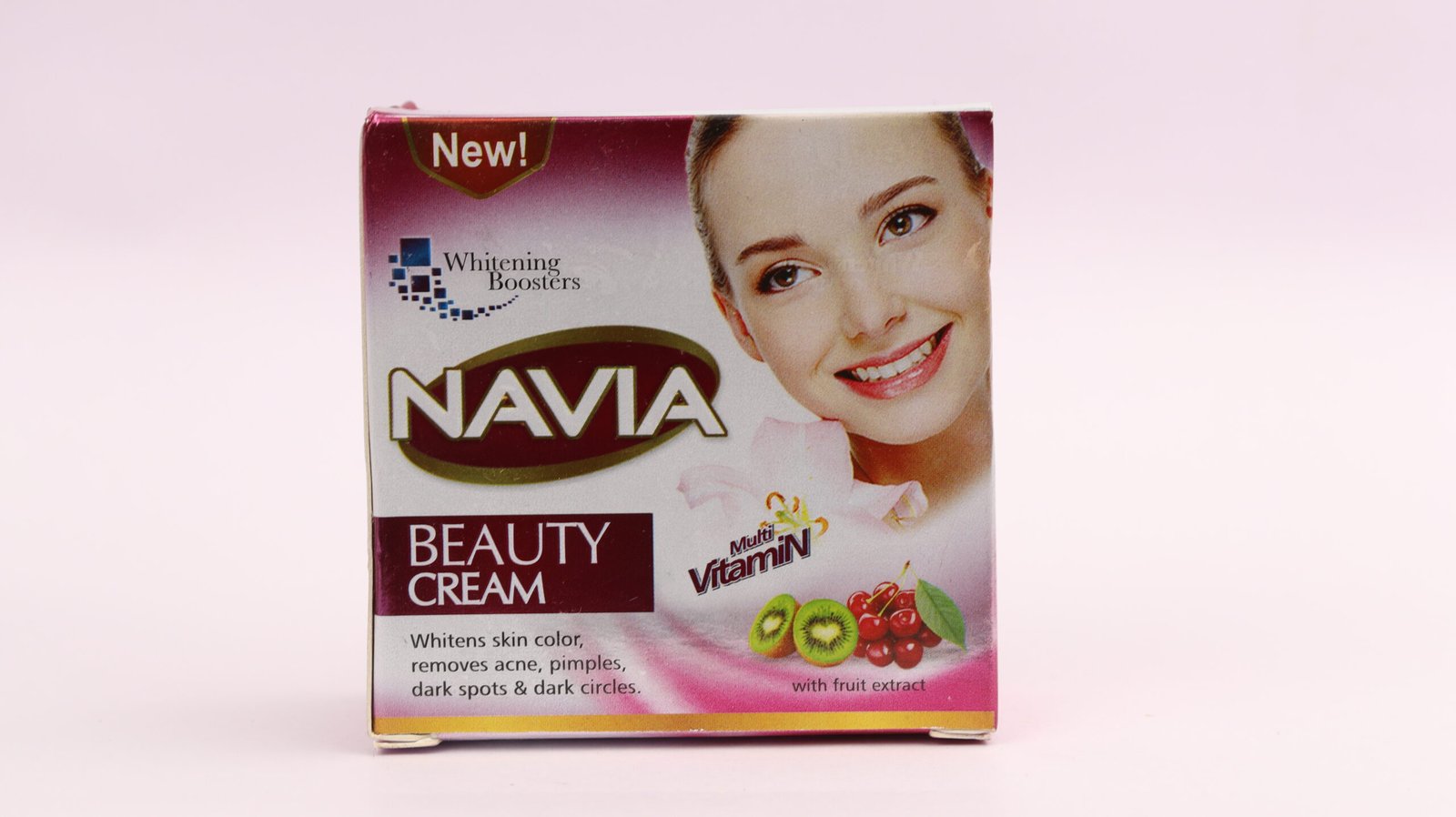 Navia Beauty Cream Multi Vitamins Whitening Boosters Front Packaging With Fruit Extracts