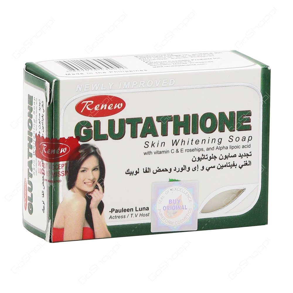 Renew Glutathione Soap Whitening &Amp; Fairness Soap 135G Front Packaging With Vitamin C, Vitamin E And Rosehip Oil