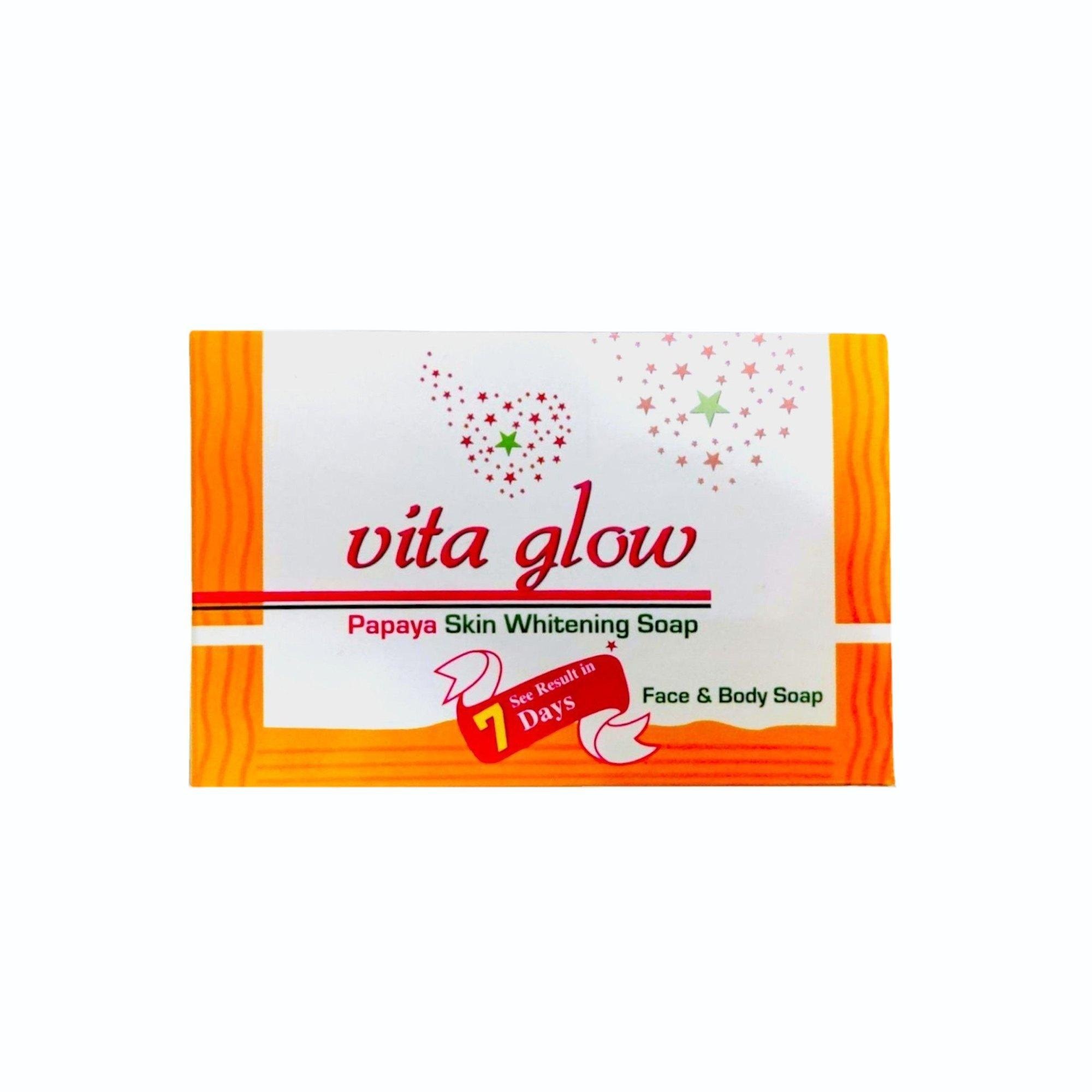 Vita Glow Papaya Skin Whitening Soap 100G Face And Body Brightening Soap With Papaya Extract