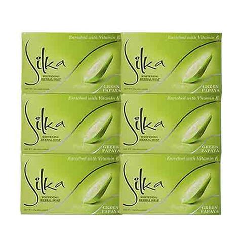Silka Whitening Herbal Green Papaya Soap 6Pc Packsilka Whitening Herbal Green Papaya Soap 6Pc Pack