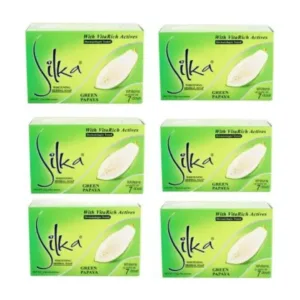 Silka Whitening Herbal Green Papaya Soap 135g – Pack of 6 Bars